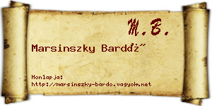 Marsinszky Bardó névjegykártya